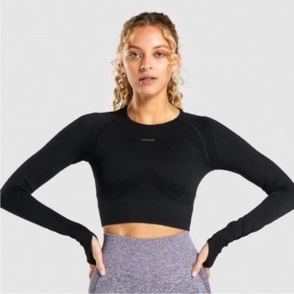 Gymshark Tops - Gymshark FLEX SPORTS LONG SLEEVE CROP TOP size Small.